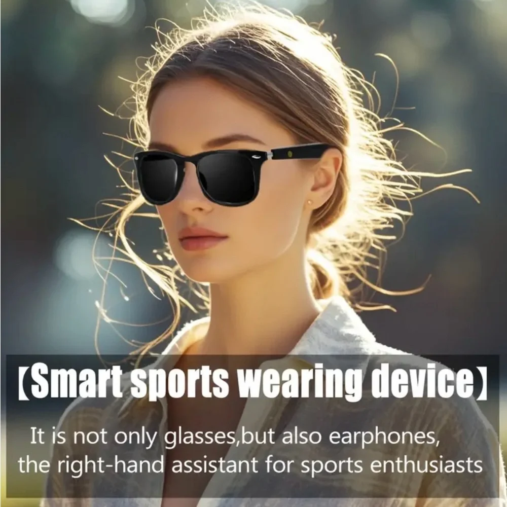Smart Sunglasses Wireless 5.3 Multifunctional Sunglasses Glasses, BLACK